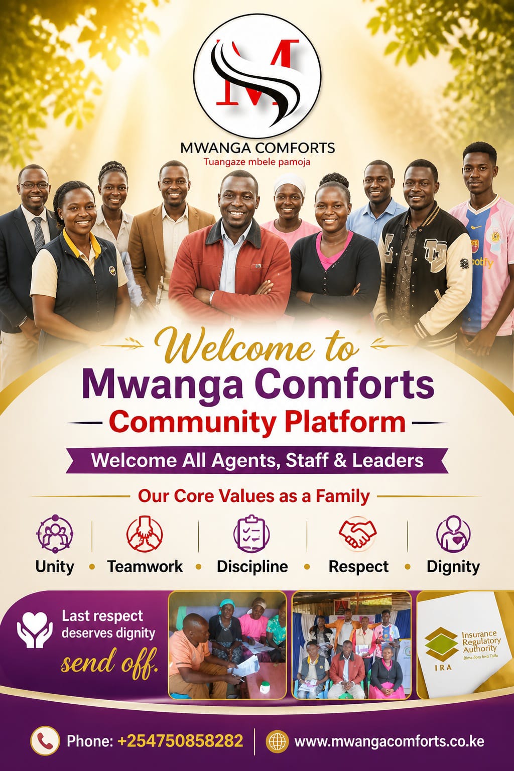 A family supported by Mwanga Comforts